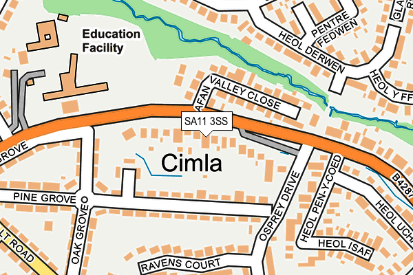 SA11 3SS map - OS OpenMap – Local (Ordnance Survey) SA11 3SS map - OS OpenMap – Local (Ordnance Survey)
