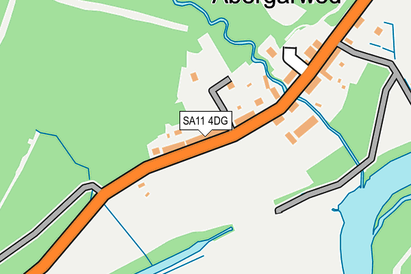 SA11 4DG map - OS OpenMap – Local (Ordnance Survey) SA11 4DG map - OS OpenMap – Local (Ordnance Survey)