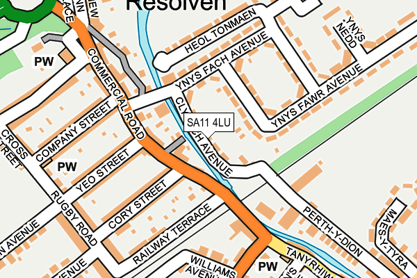 SA11 4LU map - OS OpenMap – Local (Ordnance Survey) SA11 4LU map - OS OpenMap – Local (Ordnance Survey)
