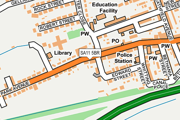 SA11 5BR map - OS OpenMap – Local (Ordnance Survey) SA11 5BR map - OS OpenMap – Local (Ordnance Survey)