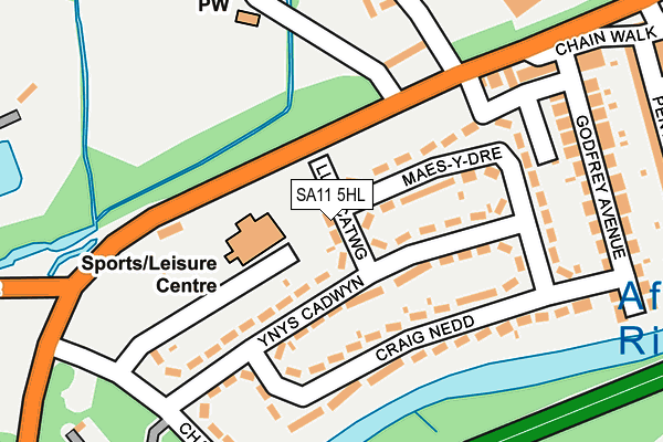 SA11 5HL map - OS OpenMap – Local (Ordnance Survey) SA11 5HL map - OS OpenMap – Local (Ordnance Survey)