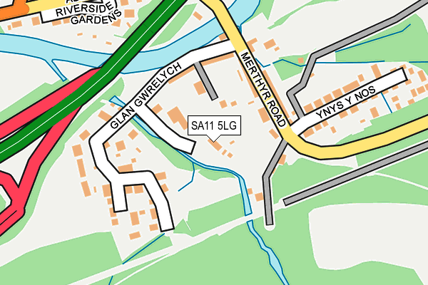 SA11 5LG map - OS OpenMap – Local (Ordnance Survey) SA11 5LG map - OS OpenMap – Local (Ordnance Survey)