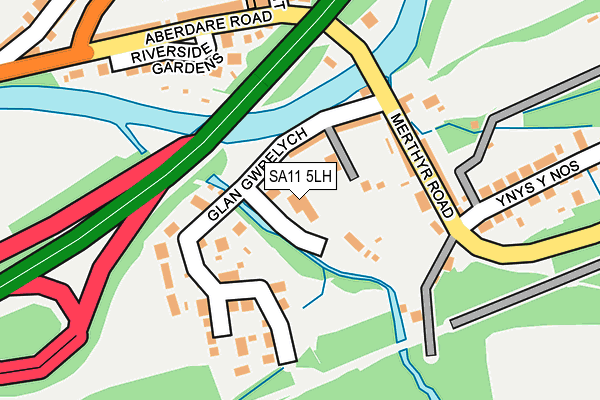 SA11 5LH map - OS OpenMap – Local (Ordnance Survey) SA11 5LH map - OS OpenMap – Local (Ordnance Survey)