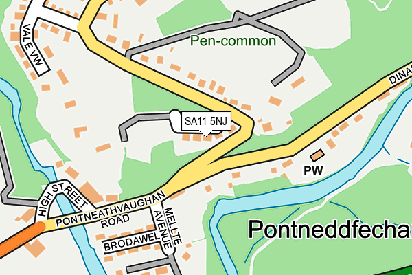 SA11 5NJ map - OS OpenMap – Local (Ordnance Survey) SA11 5NJ map - OS OpenMap – Local (Ordnance Survey)