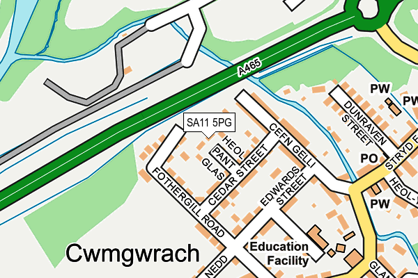 SA11 5PG map - OS OpenMap – Local (Ordnance Survey) SA11 5PG map - OS OpenMap – Local (Ordnance Survey)