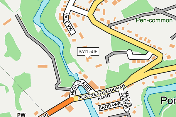 SA11 5UF map - OS OpenMap – Local (Ordnance Survey) SA11 5UF map - OS OpenMap – Local (Ordnance Survey)