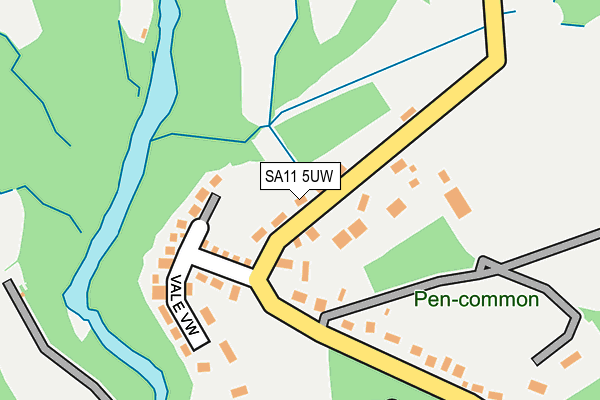 SA11 5UW map - OS OpenMap – Local (Ordnance Survey) SA11 5UW map - OS OpenMap – Local (Ordnance Survey)