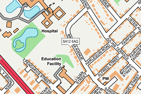SA12 6AQ map - OS OpenMap – Local (Ordnance Survey) SA12 6AQ map - OS OpenMap – Local (Ordnance Survey)