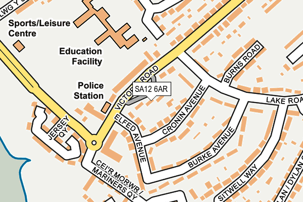 SA12 6AR map - OS OpenMap – Local (Ordnance Survey) SA12 6AR map - OS OpenMap – Local (Ordnance Survey)