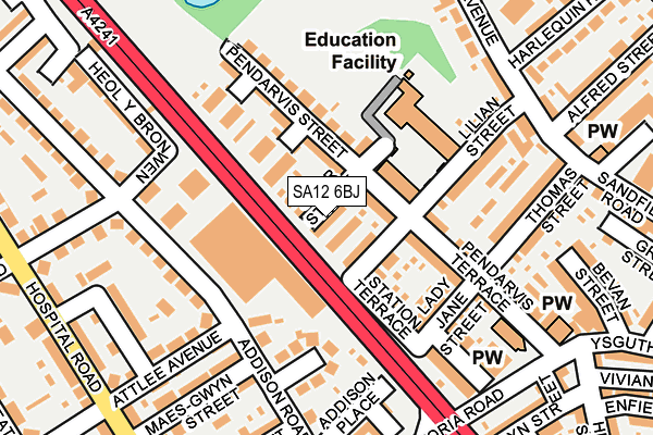 SA12 6BJ map - OS OpenMap – Local (Ordnance Survey) SA12 6BJ map - OS OpenMap – Local (Ordnance Survey)