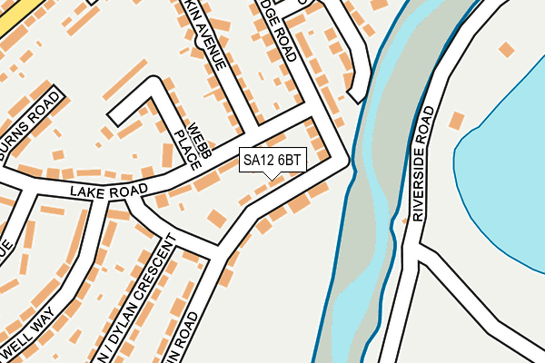 SA12 6BT map - OS OpenMap – Local (Ordnance Survey) SA12 6BT map - OS OpenMap – Local (Ordnance Survey)