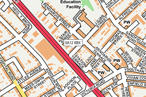 SA12 6BX map - OS OpenMap – Local (Ordnance Survey) SA12 6BX map - OS OpenMap – Local (Ordnance Survey)