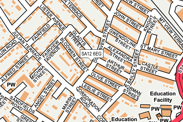SA12 6EG map - OS OpenMap – Local (Ordnance Survey) SA12 6EG map - OS OpenMap – Local (Ordnance Survey)