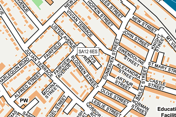 SA12 6ES map - OS OpenMap – Local (Ordnance Survey) SA12 6ES map - OS OpenMap – Local (Ordnance Survey)