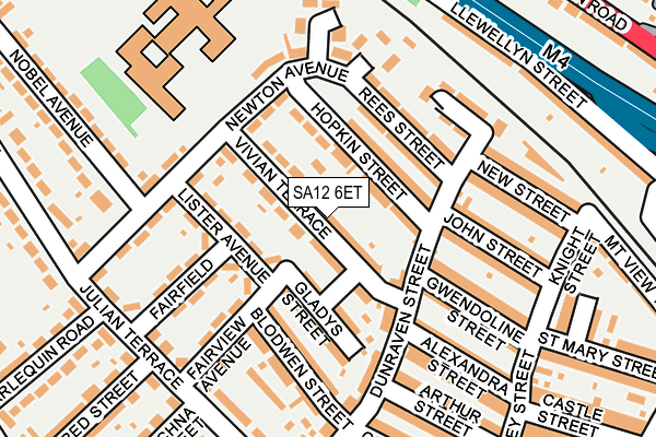 SA12 6ET map - OS OpenMap – Local (Ordnance Survey) SA12 6ET map - OS OpenMap – Local (Ordnance Survey)