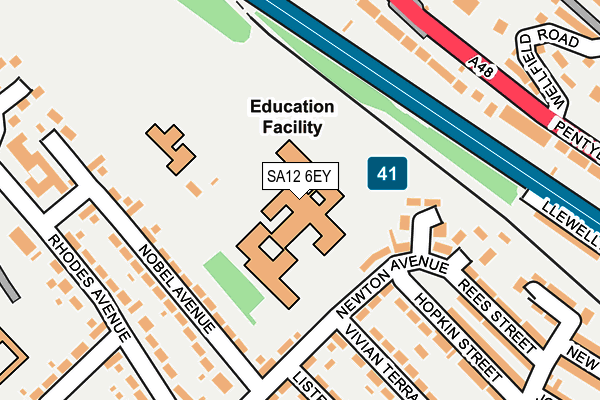 SA12 6EY map - OS OpenMap – Local (Ordnance Survey) SA12 6EY map - OS OpenMap – Local (Ordnance Survey)