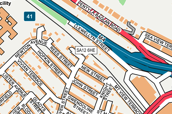 SA12 6HE map - OS OpenMap – Local (Ordnance Survey) SA12 6HE map - OS OpenMap – Local (Ordnance Survey)