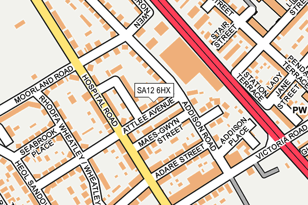 SA12 6HX map - OS OpenMap – Local (Ordnance Survey) SA12 6HX map - OS OpenMap – Local (Ordnance Survey)