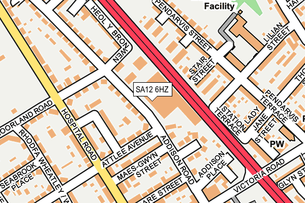 SA12 6HZ map - OS OpenMap – Local (Ordnance Survey)