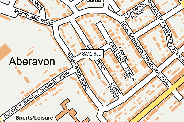 SA12 6JD map - OS OpenMap – Local (Ordnance Survey) SA12 6JD map - OS OpenMap – Local (Ordnance Survey)