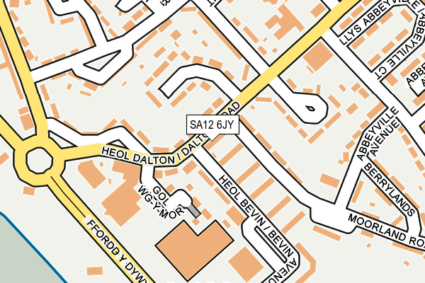 SA12 6JY map - OS OpenMap – Local (Ordnance Survey) SA12 6JY map - OS OpenMap – Local (Ordnance Survey)