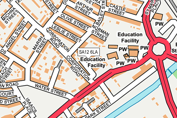 SA12 6LA map - OS OpenMap – Local (Ordnance Survey) SA12 6LA map - OS OpenMap – Local (Ordnance Survey)