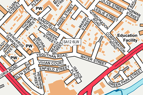 SA12 6LW map - OS OpenMap – Local (Ordnance Survey) SA12 6LW map - OS OpenMap – Local (Ordnance Survey)