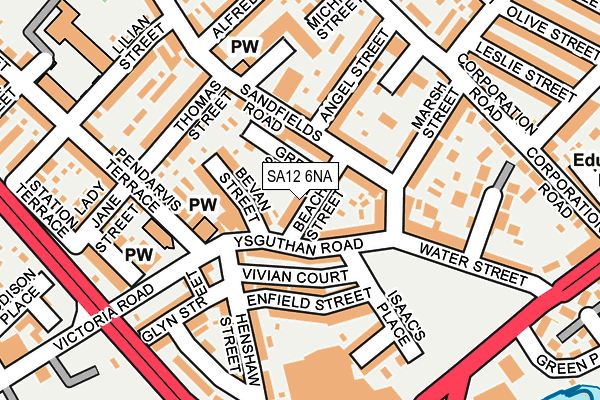 SA12 6NA map - OS OpenMap – Local (Ordnance Survey) SA12 6NA map - OS OpenMap – Local (Ordnance Survey)