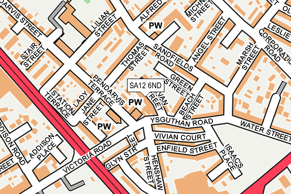 SA12 6ND map - OS OpenMap – Local (Ordnance Survey) SA12 6ND map - OS OpenMap – Local (Ordnance Survey)