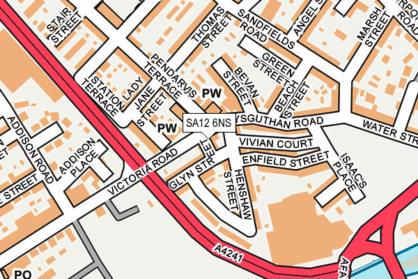 SA12 6NS map - OS OpenMap – Local (Ordnance Survey) SA12 6NS map - OS OpenMap – Local (Ordnance Survey)