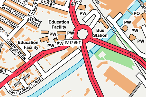 SA12 6NT map - OS OpenMap – Local (Ordnance Survey) SA12 6NT map - OS OpenMap – Local (Ordnance Survey)