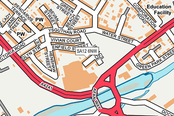 SA12 6NW map - OS OpenMap – Local (Ordnance Survey)