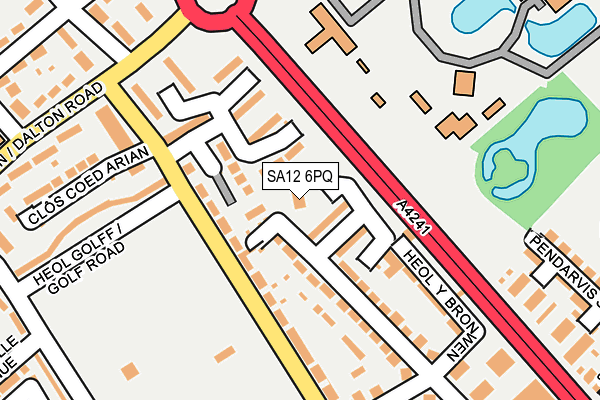 SA12 6PQ map - OS OpenMap – Local (Ordnance Survey) SA12 6PQ map - OS OpenMap – Local (Ordnance Survey)