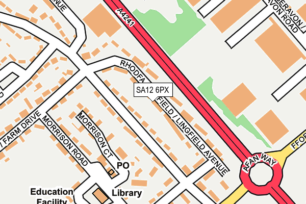 SA12 6PX map - OS OpenMap – Local (Ordnance Survey) SA12 6PX map - OS OpenMap – Local (Ordnance Survey)