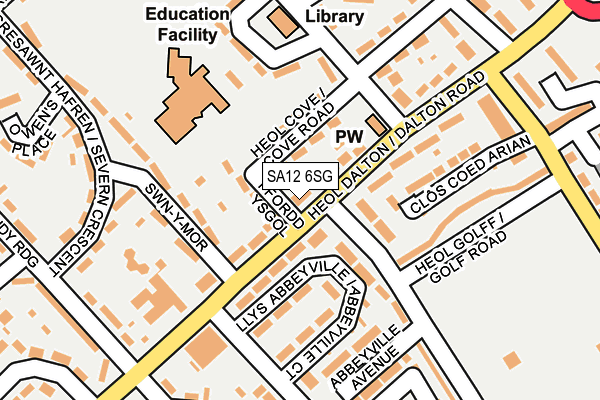 SA12 6SG map - OS OpenMap – Local (Ordnance Survey) SA12 6SG map - OS OpenMap – Local (Ordnance Survey)