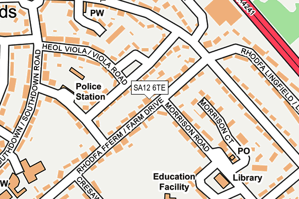SA12 6TE map - OS OpenMap – Local (Ordnance Survey) SA12 6TE map - OS OpenMap – Local (Ordnance Survey)