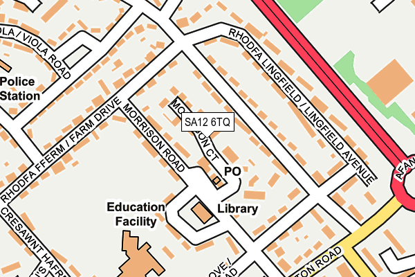 SA12 6TQ map - OS OpenMap – Local (Ordnance Survey) SA12 6TQ map - OS OpenMap – Local (Ordnance Survey)