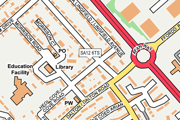 SA12 6TS map - OS OpenMap – Local (Ordnance Survey) SA12 6TS map - OS OpenMap – Local (Ordnance Survey)