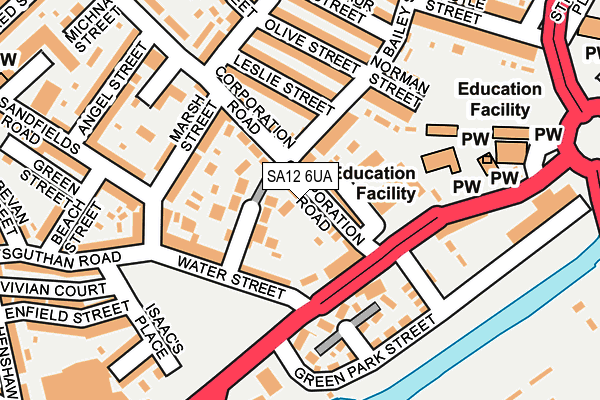 SA12 6UA map - OS OpenMap – Local (Ordnance Survey) SA12 6UA map - OS OpenMap – Local (Ordnance Survey)