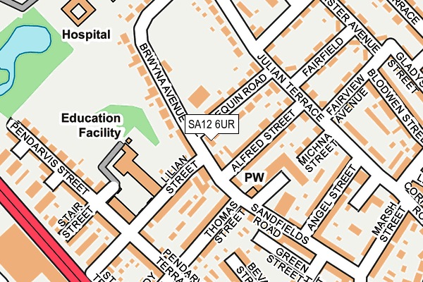 SA12 6UR map - OS OpenMap – Local (Ordnance Survey)