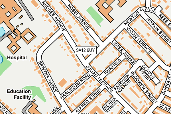 SA12 6UY map - OS OpenMap – Local (Ordnance Survey) SA12 6UY map - OS OpenMap – Local (Ordnance Survey)