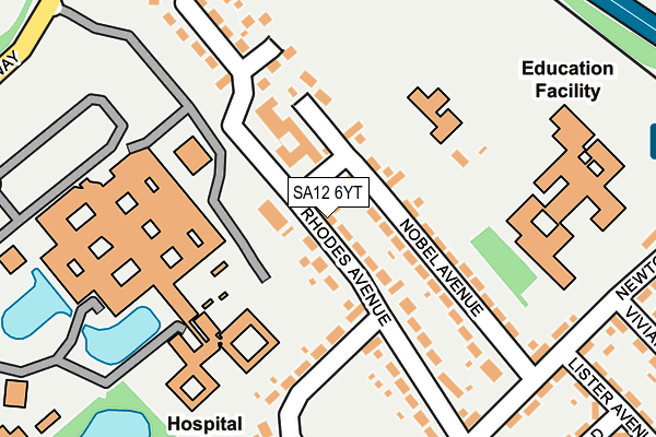 SA12 6YT map - OS OpenMap – Local (Ordnance Survey) SA12 6YT map - OS OpenMap – Local (Ordnance Survey)