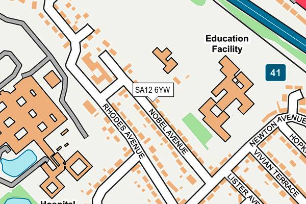 SA12 6YW map - OS OpenMap – Local (Ordnance Survey) SA12 6YW map - OS OpenMap – Local (Ordnance Survey)