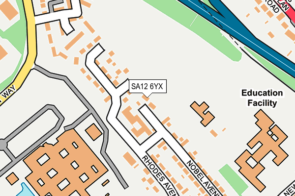 SA12 6YX map - OS OpenMap – Local (Ordnance Survey) SA12 6YX map - OS OpenMap – Local (Ordnance Survey)