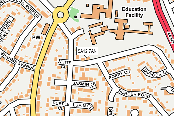 SA12 7AN map - OS OpenMap – Local (Ordnance Survey) SA12 7AN map - OS OpenMap – Local (Ordnance Survey)