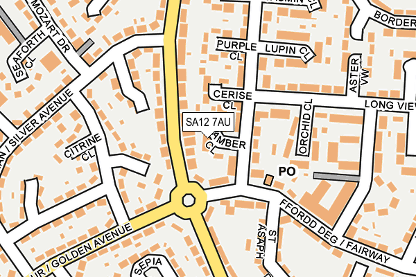 SA12 7AU map - OS OpenMap – Local (Ordnance Survey) SA12 7AU map - OS OpenMap – Local (Ordnance Survey)