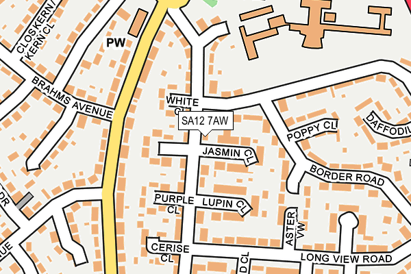 SA12 7AW map - OS OpenMap – Local (Ordnance Survey) SA12 7AW map - OS OpenMap – Local (Ordnance Survey)