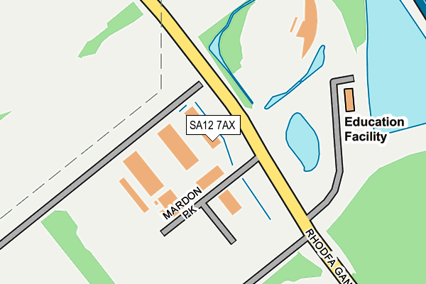 SA12 7AX map - OS OpenMap – Local (Ordnance Survey)