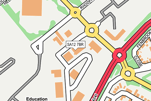 SA12 7BR map - OS OpenMap – Local (Ordnance Survey) SA12 7BR map - OS OpenMap – Local (Ordnance Survey)