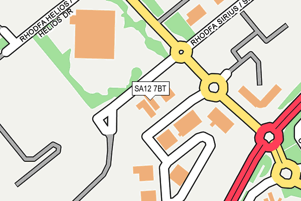 SA12 7BT map - OS OpenMap – Local (Ordnance Survey) SA12 7BT map - OS OpenMap – Local (Ordnance Survey)